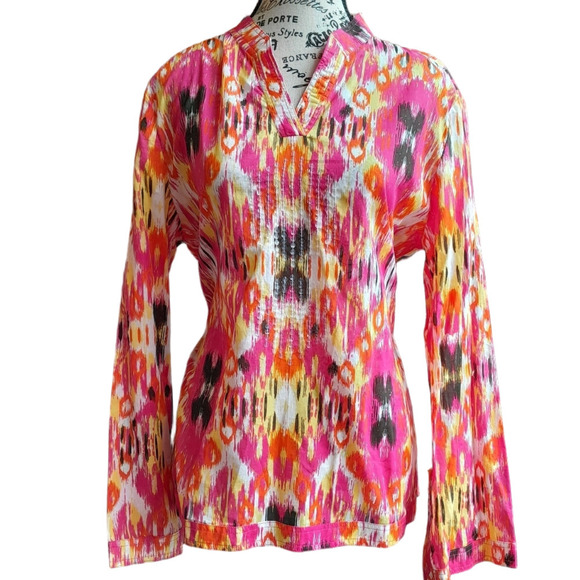 Liz Lange Tops - Liz Lange Vibrant Pink and Orange Tunic